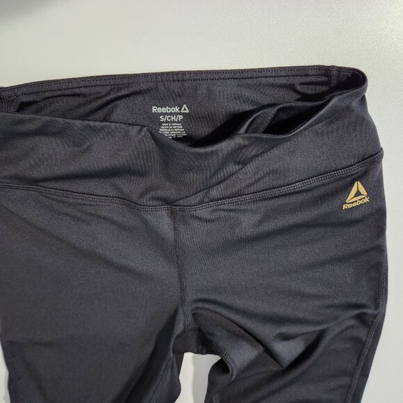Reebok Black Mid-Rise Stretch Leggings - Size S - Picture 6 of 14